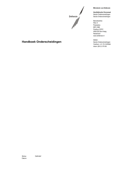 Handboek Onderscheidingen - Algemene Vereniging van Reserve