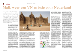 Mali, weer een VN-m issie voor Nederland