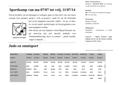 Sportkamp van ma 07/07 tot vrij. 11/07/14 Judo en omnisport
