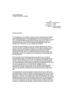 Drechtstedenbestuur De heer A.A.M. Brok, voorzitter Geachte heer