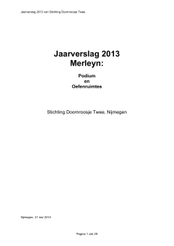 Jaarverslag 2013 Merleyn: