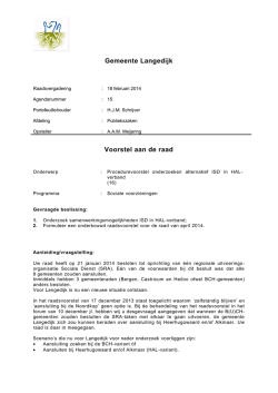 Procedurevoorstel onderzoeken alternatief ISD in HAL