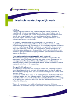 H13.040-02 Medisch maatschappelijk werk