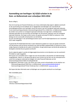 Infopakket aanmelding V(S)O 2015/2016