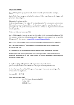 I Diagnostiek HA/POG: Stap 1: HA ziet pati&euml;nt op