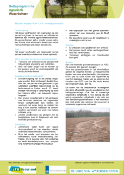Minder waterafvoer t.b.v. erosiepreventie