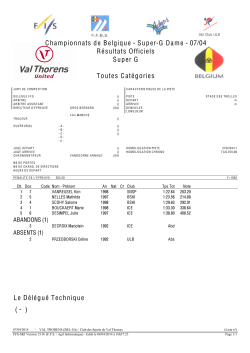 Championnats de Belgique - Super-G Dame