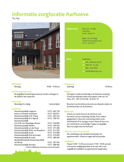 Informatie zorglocatie Aarhoeve