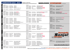 Download hier het lesrooster 2014-2015 in pdf