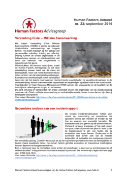 Human Factors Actueel 23 - Human Factors Adviesgroep