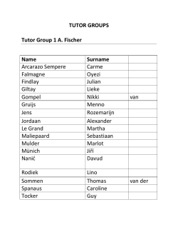 TUTOR GROUPS Tutor Group 1 A. Fischer Name Surname