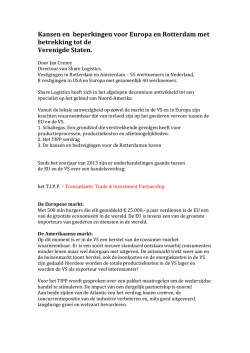 Kansen en beperkingen voor Europa en Rotterdam met betrekking