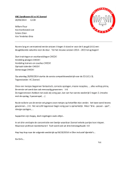 VBC Zandhoven E3 vs VC Zoersel 20/09/2014 12.00 Willem Fleur
