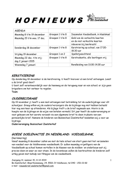 HOFNIEUWS - Basisschool Zeelsterhof