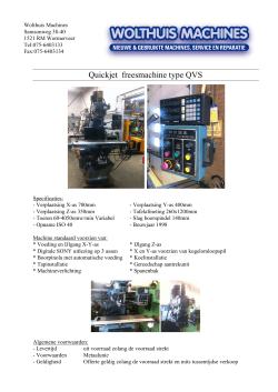 Quickjet freesmachine type QVS
