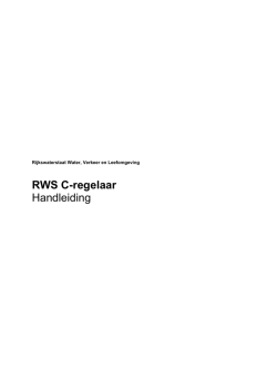 Handleiding C-regelaar - RWS C