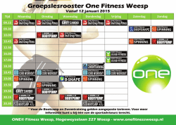 Groepslesrooster - One Fitness Weesp
