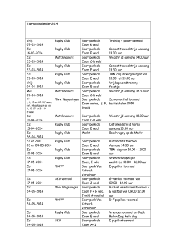 Toernooikalender 2014