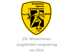 ZSC Westerhoven Jeugdleiders vergadering Jan.2014