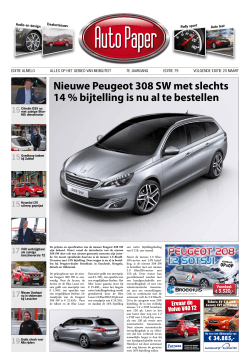 Nieuwe Peugeot 308 SW met slechts 14 % bijtelling is nu al te