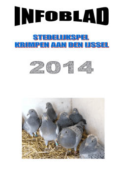 infoblad 2014 stedelijkspel krimpen aan den ijssel