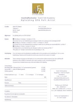 Inschrijfformulier Dutch Felt Academy Opleiding DFA Felt Artist