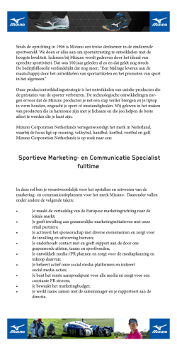 Sportieve Marketing- en Communicatie Specialist fulltime