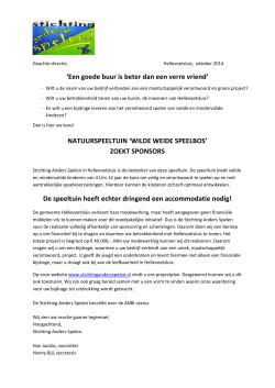 Wervingsbrief - Stichting Anders Spelen