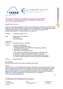 Uitnodiging CASPIR M6 - Harmelen 8 okt 2014