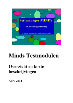 Minds Testmodulen - Testmanager MINDS