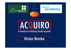 Handout koude acquisitie Victor Bonke 22-5-14