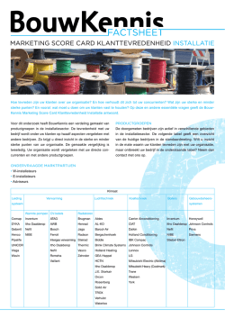 marketing score card klanttevredenheid installatie
