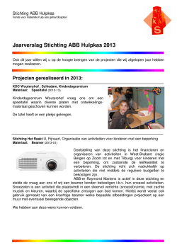 Jaarverslag Stichting ABB Hulpkas 2013