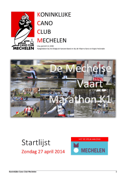 startlijst 2014 - Koninklijke Cano Club Mechelen