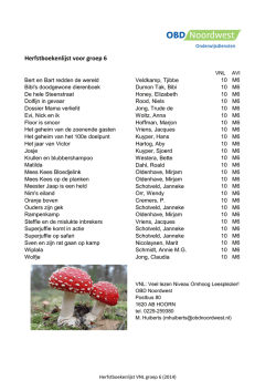 Herfstboekenlijst voor groep 6