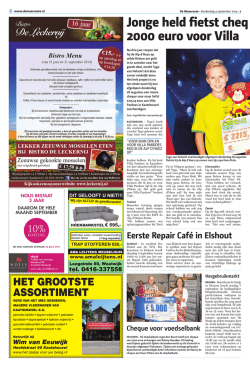 Jonge held fietst cheq ue van ruim 2000 euro voor Villa Pardoes bije