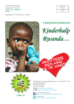 N°88 - juni 2014 - kinderhulp Rwanda