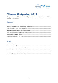 Nieuwe Wetgeving 2014