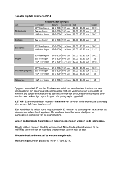 Rooster digitale examens 2014 Herkansingen vinden plaats op 16