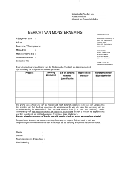 INV F 01 Bericht van monsterneming ZW