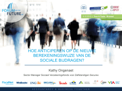 HOE ANTICIPEREN OP DE NIEUWE BEREKENINGSWIJZE VAN DE SOCIALE