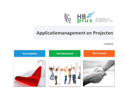 Presentatie infosessie applicatiemanagement en projecten binnen