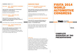 Complete overview of TNO presentations at FISITA