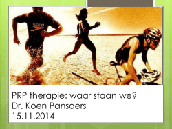 Dr. Pansaers: PRP