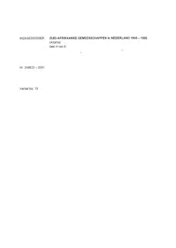 Inzage dossier Azania - nationaal veiligheidsarchief