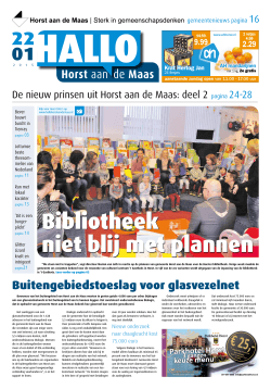 Uitgave 23-01-2014 - HALLO Horst aan de Maas