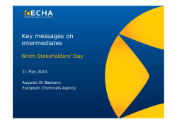 Registration of intermediates - ECHA