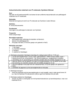 Instuurinstructies materiaal voor IF onderzoek, Symbiant Alkmaar