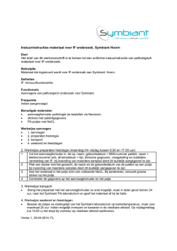 Instuurinstructies materiaal voor IF onderzoek, Symbiant Hoorn