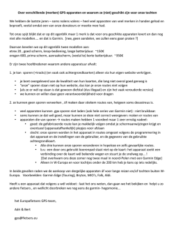 Over verschillende (merken) GPS